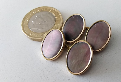 Antique abalone cufflinks - antique,