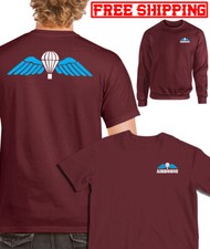 ALL ARMS AIRBORNE WINGS PARACHUTE T-SHIRT Sweatshirts para maroon 16 brigade tee