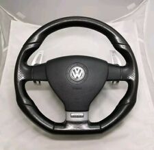 VW MK5 Golf GTI DSG Paddle SHIFT Flat Bottom Leather steering Wheel GENUINE
