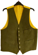 Hucklecote, men's tweed vest, green and orange, lenght 25"size 44,