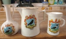 3 X Vintage Crested China Jugs