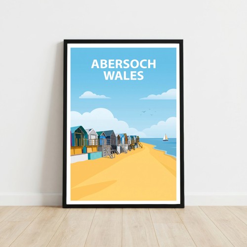 Abersoch wales travel poster - abersoch,