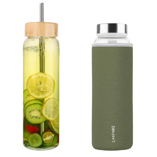 Glass water bottle with - 32,
