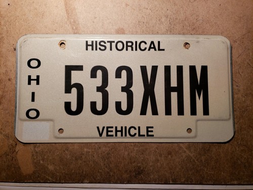 Ohio historical vehicle - ohio, plate