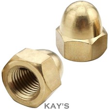 SOLID BRASS DOME NUTS FOR METRIC BOLTS & SCREWS M4 M5 M6 M8 M10 M12 M16 M20