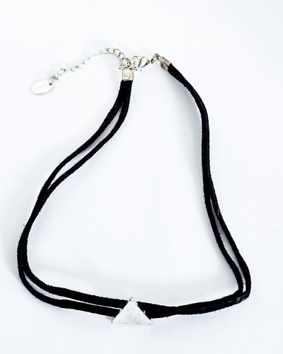 Black faux leather - leather, choker