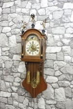 Mid Century Dutch Warmink Wuba Wall Clock Wooden Clock Oak Wood