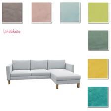 Custom Made Cover Fits IKEA Karlstad Two-Seat Sofa with Chaise Cover, Velvet