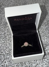 PANDORA SILVER 925 PINK OPAL OCTOBER BIRTHSTONE RING SIZE 50 *DISCONTINUED*