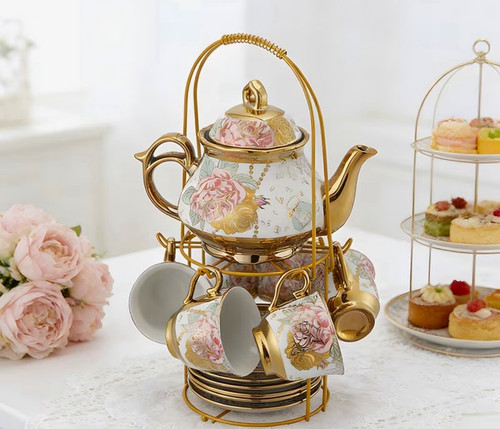 Floral porcelain tea - floral, 450ml