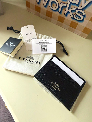 Coach black leather - black, card