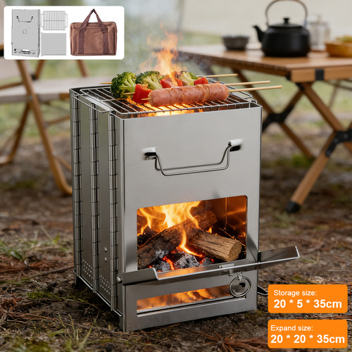 Wood burning stove - burning,