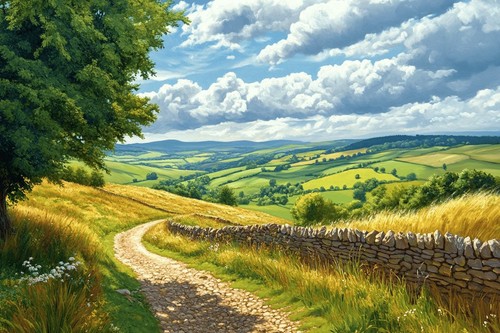 Countryside landscape canvas - countryside,
