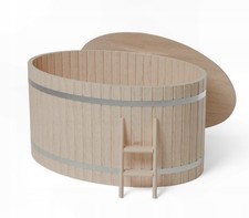 Natural wood ice bath - natural,