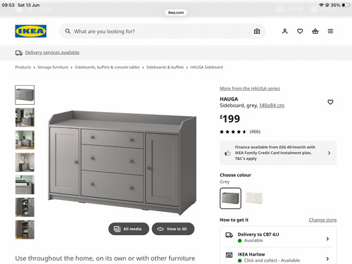 Ikea hauga sideboard grey - ikea,
