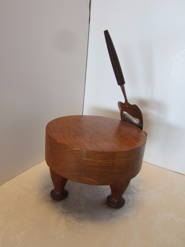 Vintage teak wood cheese - vintage,