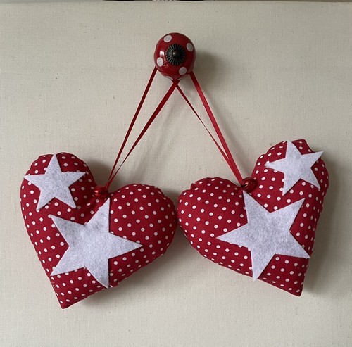 Pair xmas heart - of, door