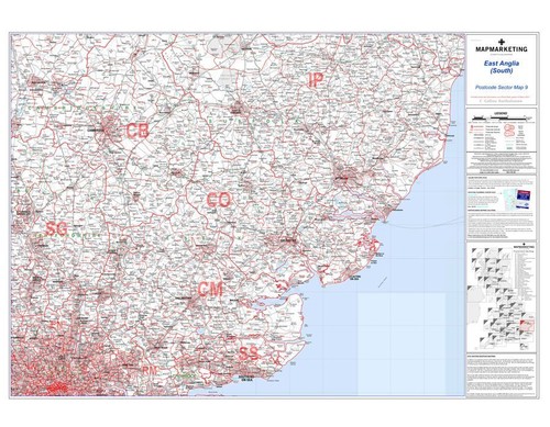 Postcode sector map east - 9,