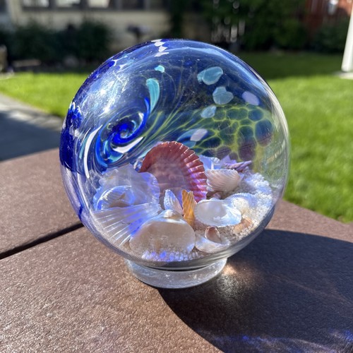 Large hand blown ocean - large,