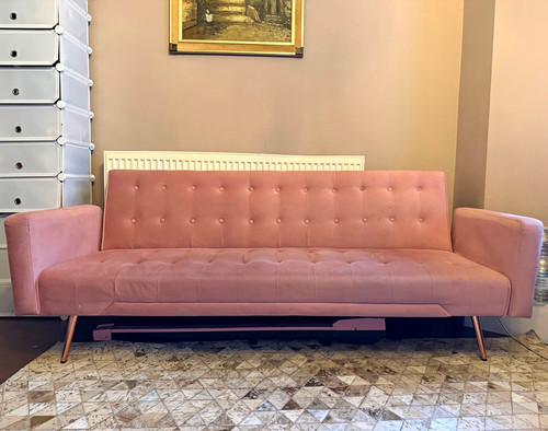 Sofa pink tufted velveteen - sofa,