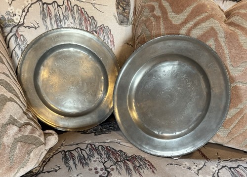 Pair fine older pewter - fine,