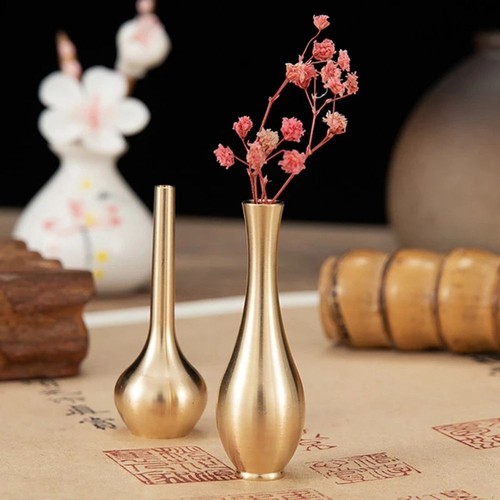 Mini pure copper vase - copper, gold