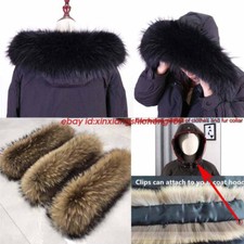 Real Fur Collar scarf Unisex Ussuri Raccoon Fur Collar Trim For hood Winter Coat