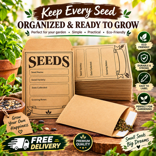 50pcs small kraft seed - small,