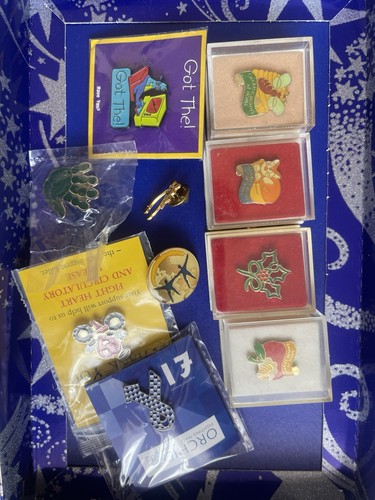 Vintage enamel pin badges - enamel,