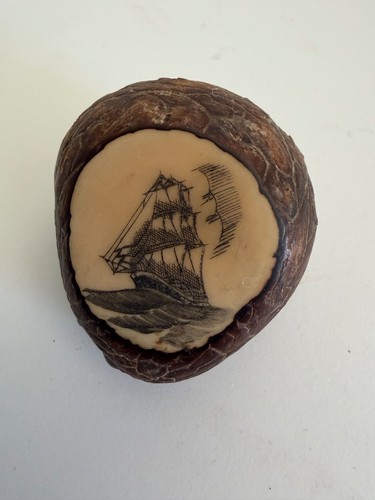 Vintage nautical scrimshaw art - vintage,