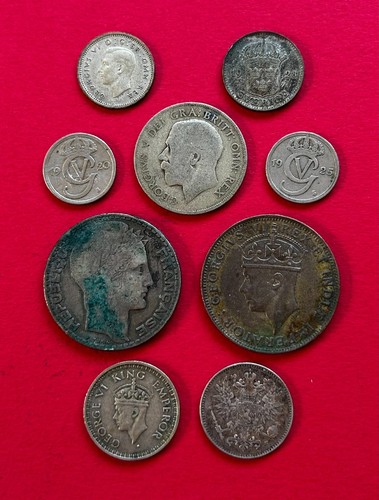 World silver coins various - 9, coins,