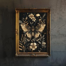 Vintage Moth Poster Dark