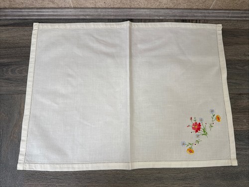 Vintage hand embroidered tray - embroidered,
