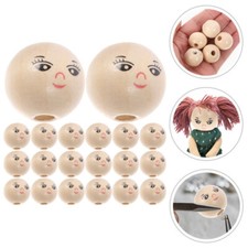 10Pcs Wooden Beads Smile Face