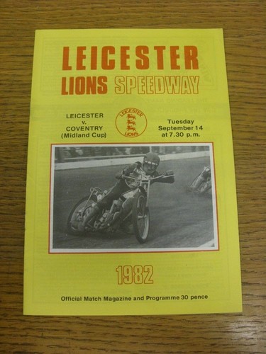 1982 speedway programme - 14/09/1982,