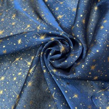 Star Printed Lace Mesh Fabric