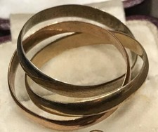 Vintage Russian Triple Tri Gold Rings.