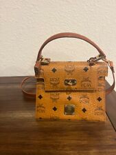 MCM brown leather top handle crossbody designer women’s bag & dust bag