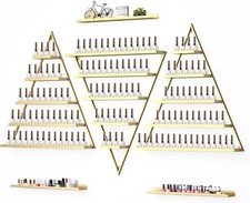 Gold Metal Wall Mounted Nail Polish Storage Racks Cosmetic Display Rack Salon