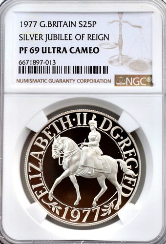 1977 silver 25p proof - silver,