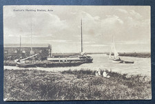 POSTCARD ACLE EASTICKS YACHTING STATION NORFOLK BROADS SAILING BOATS BUILDINGS