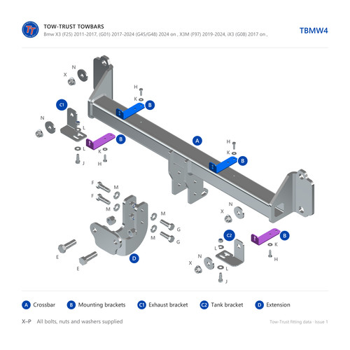 Tow trust fixed flange towbar - trust,