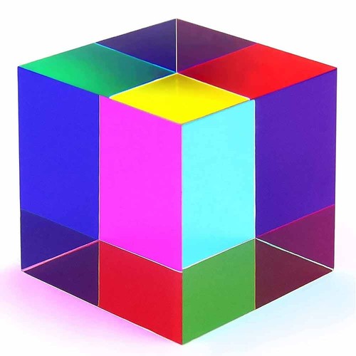 50mm cmy mixing colour cube - cmy,