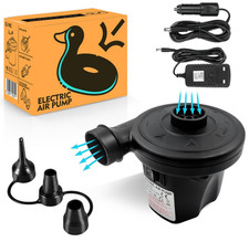 Electric Air Pump Inflator Deflate Inflatables Bed Pool Air Mattress 240V/12V UK