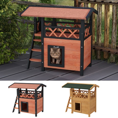 Outdoor wooden cat shelter - cat,