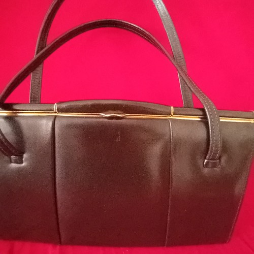 Vintage brown leather handbag - vintage,