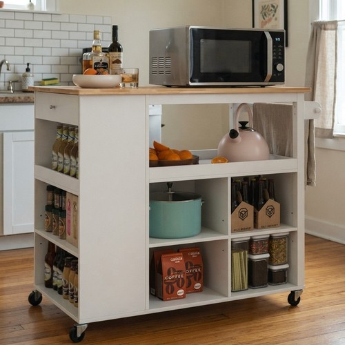 White kitchen island wheels - white,