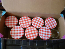 8 Glass Jam Jars -7  BONNE MAMAN  WITH LIDS   370gms +  1  SMALLER  ROUND NO LID