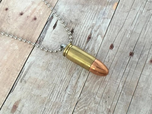 Bullet pendant necklace 9mm - pendant,