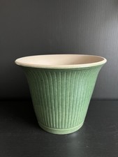 IKEA Kamomill Green 6” Plant Pot Planter Ribbed Fluted Pottery Collectable